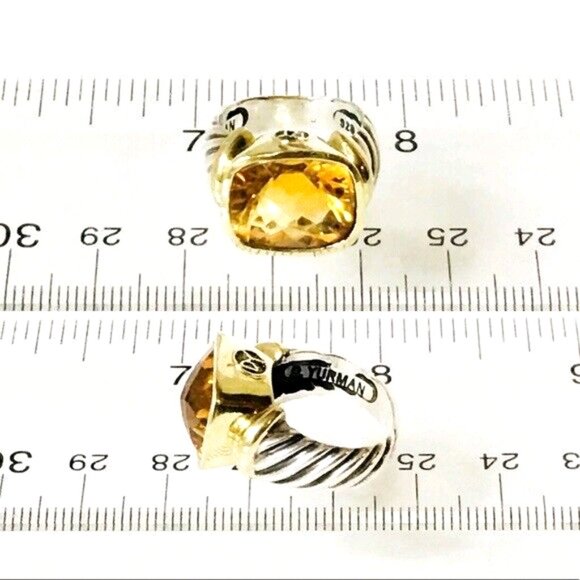 David Yurman Sterling 14k Citrine Noblesse Ring - Picture 8 of 9